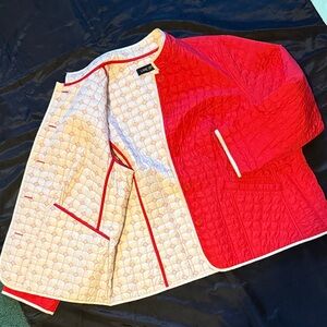 Lane Bryant red & cream diamond stitched  quilted reversible Jacket 18/20W EUC
